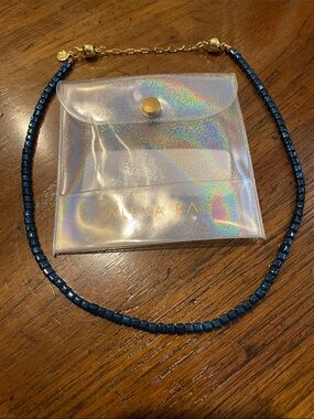 New in Pouch By Alexa Rae “Studio 54” Hematite Necklace in Metallic Ocean Jewel
